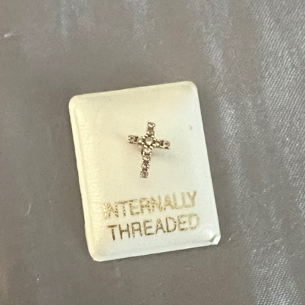 Gold Cross earring 14k